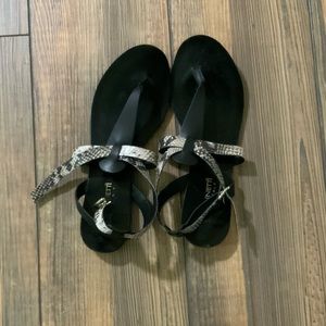 Leather ankle strap sandal